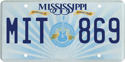 MS license plate MIT869