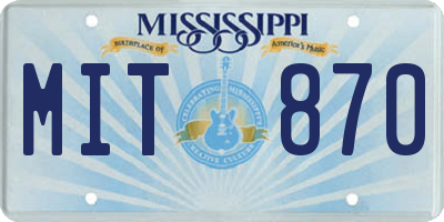 MS license plate MIT870