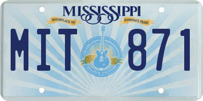 MS license plate MIT871