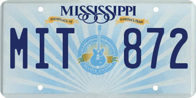MS license plate MIT872