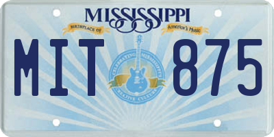 MS license plate MIT875