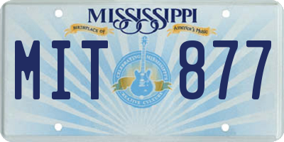 MS license plate MIT877