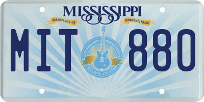 MS license plate MIT880