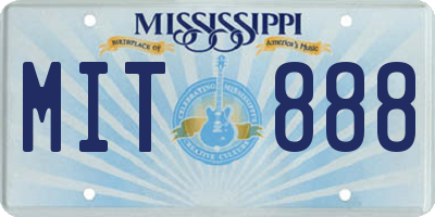 MS license plate MIT888