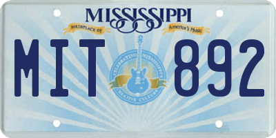MS license plate MIT892