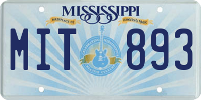 MS license plate MIT893