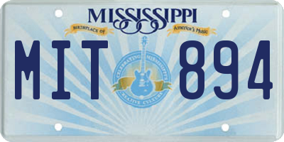 MS license plate MIT894