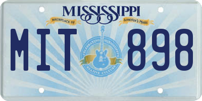 MS license plate MIT898