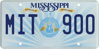 MS license plate MIT900