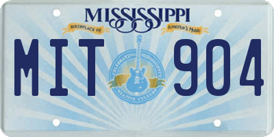 MS license plate MIT904