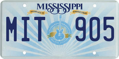 MS license plate MIT905