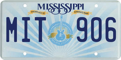 MS license plate MIT906