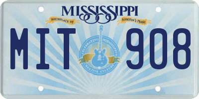 MS license plate MIT908