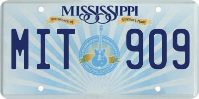 MS license plate MIT909