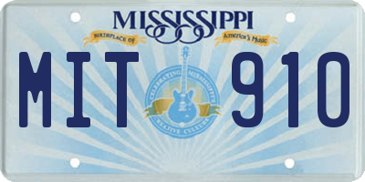 MS license plate MIT910