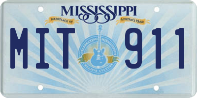 MS license plate MIT911