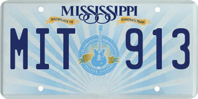 MS license plate MIT913