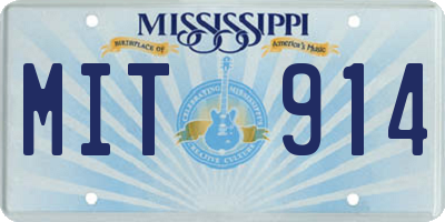 MS license plate MIT914