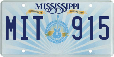 MS license plate MIT915