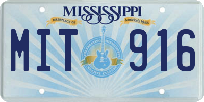 MS license plate MIT916