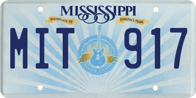 MS license plate MIT917