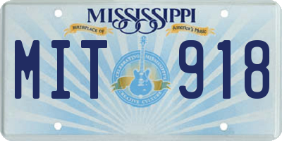 MS license plate MIT918