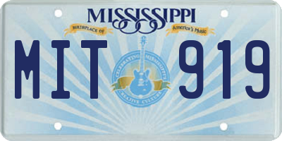 MS license plate MIT919