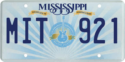 MS license plate MIT921