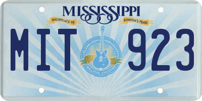MS license plate MIT923