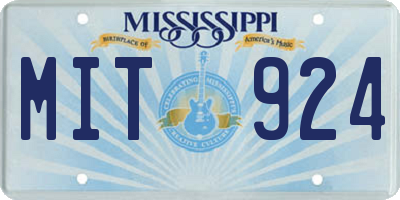 MS license plate MIT924