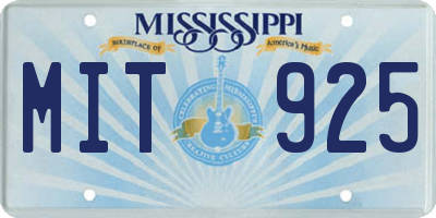 MS license plate MIT925