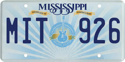MS license plate MIT926
