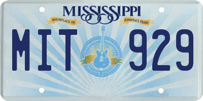 MS license plate MIT929