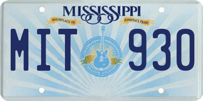 MS license plate MIT930
