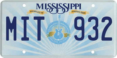 MS license plate MIT932