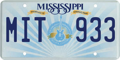 MS license plate MIT933