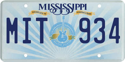 MS license plate MIT934