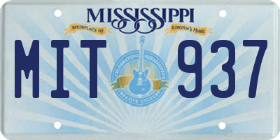 MS license plate MIT937