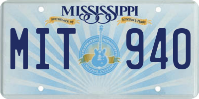 MS license plate MIT940