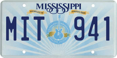 MS license plate MIT941