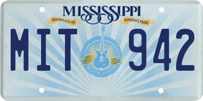 MS license plate MIT942