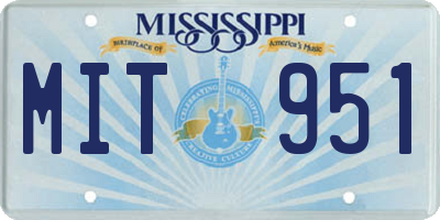MS license plate MIT951