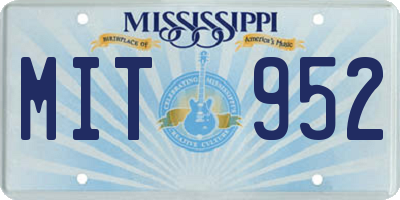 MS license plate MIT952