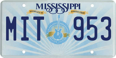 MS license plate MIT953