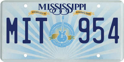MS license plate MIT954
