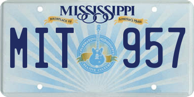 MS license plate MIT957