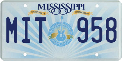 MS license plate MIT958