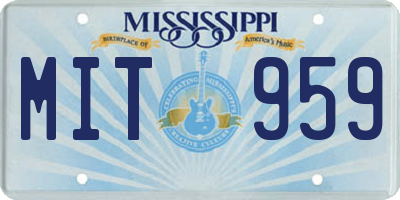 MS license plate MIT959