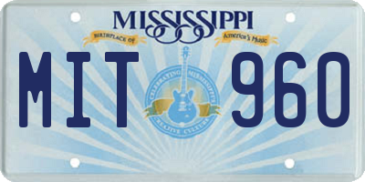 MS license plate MIT960