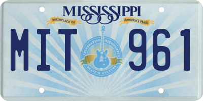 MS license plate MIT961